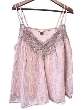 FESTI Blush Crochet Gauze Babydoll Tank Coquette Fairy Prairie Boho
